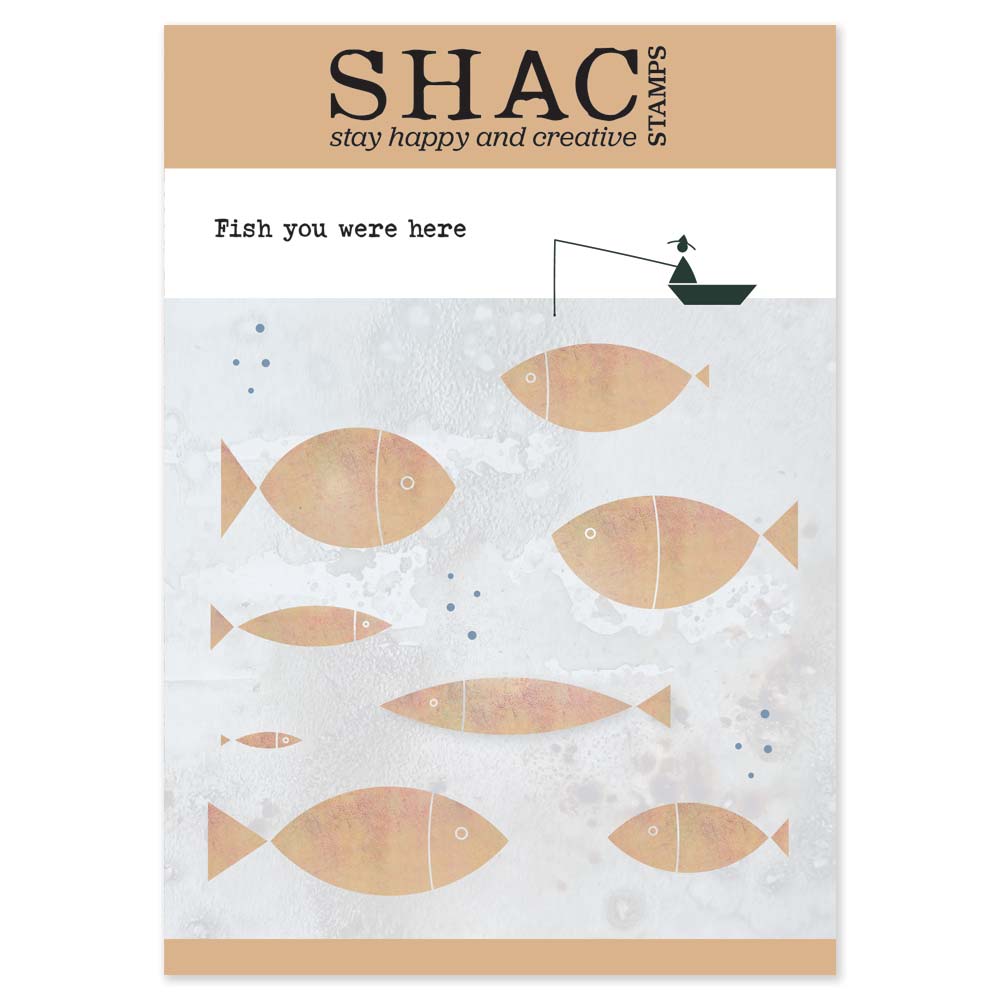 Barbara's SHAC Fish Infill A5 clear stamp set with 23 fish stamps