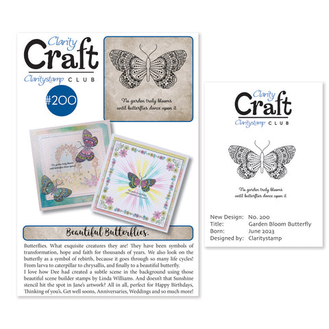 New Design Stamp Club Back Issue - 200 - Garden Bloom Butterfly