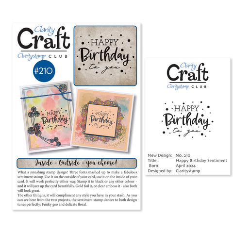 New Design Stamp Club Back Issue - 210 - Happy Birthday Sentiment