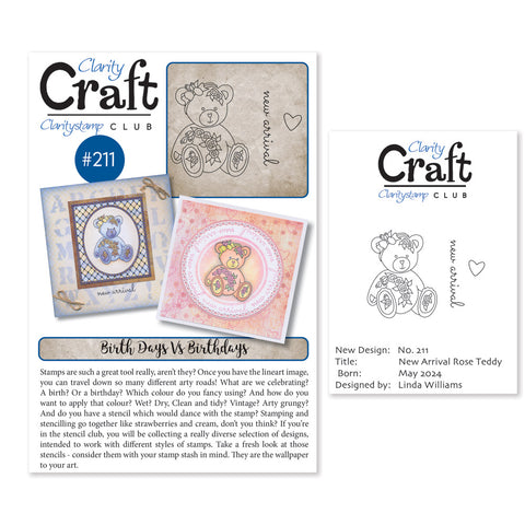 New Design Stamp Club Back Issue - 211 - New Arrival Rose Teddy