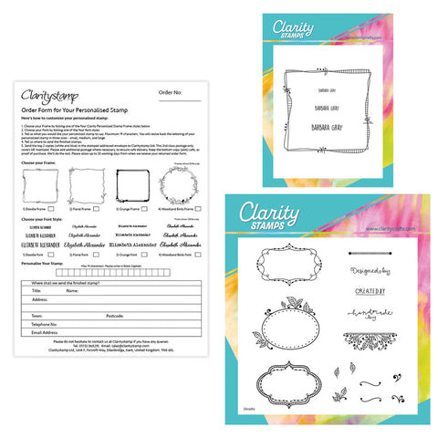 Personalised Stamp & Doodle Frames A5 Square & A6 Square Stamp Duo