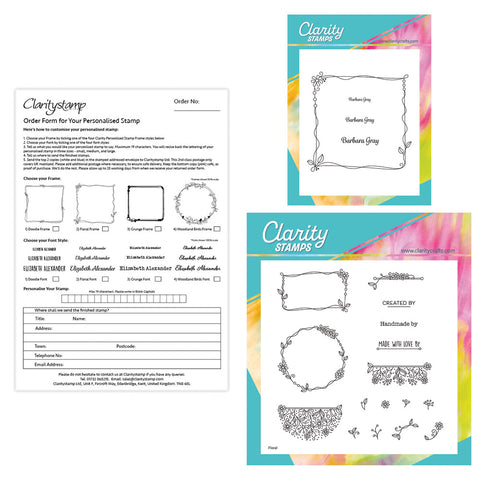 Personalised Stamp & Floral Frames A5 Square & A6 Square Stamp Duo