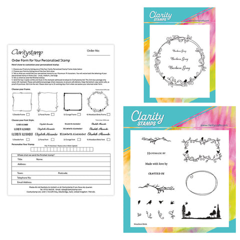 Personalised Stamp & Woodland Frames A5 Square & A6 Square Stamp Duo