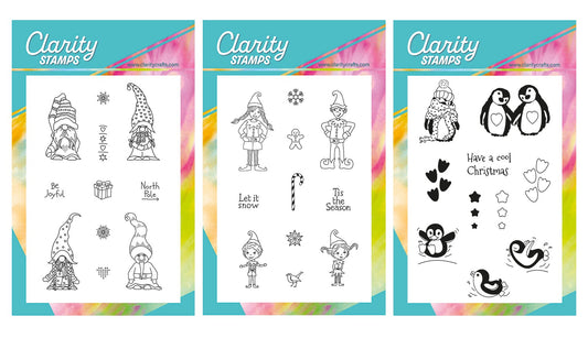 Family of Elves, Gnomes & Penguins A6 Stamp & Mask Collection