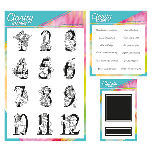 Bijou Barbara's 12 Days of Christmas, Verses & Backdrop Stamp Collection