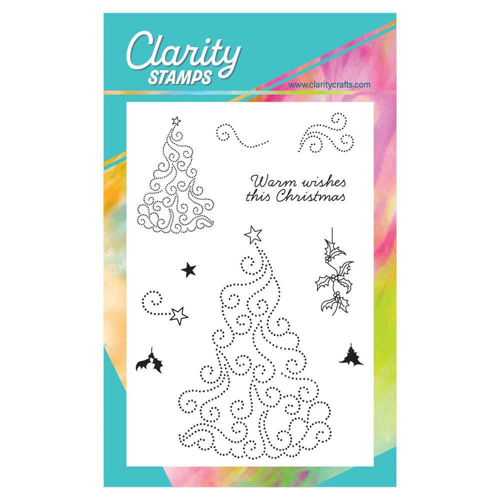 Linda's Swirly Christmas Tree - Christmas Compendium A6 Stamp Set