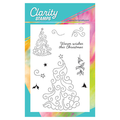 Linda's Swirly Christmas Tree - Christmas Compendium A6 Stamp Set