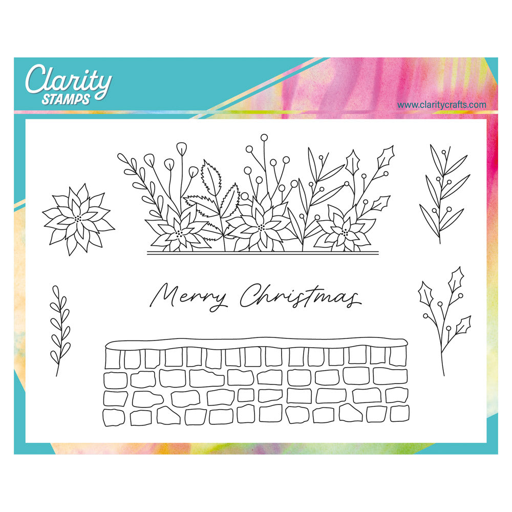 Holly & Cobblestone Wall A6 Stamp & Mask Set