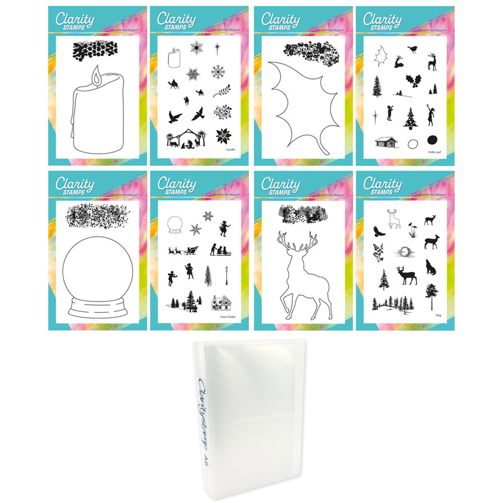 Christmas Outlines & Miniatures A6 Stamp, Mask & Folder Collection