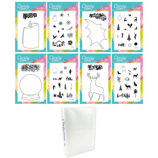 Christmas Outlines & Miniatures A6 Stamp, Mask & Folder Collection