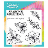 Tina Morris's Season's Greetings Flowers A5 Square Stamp & Mask Set