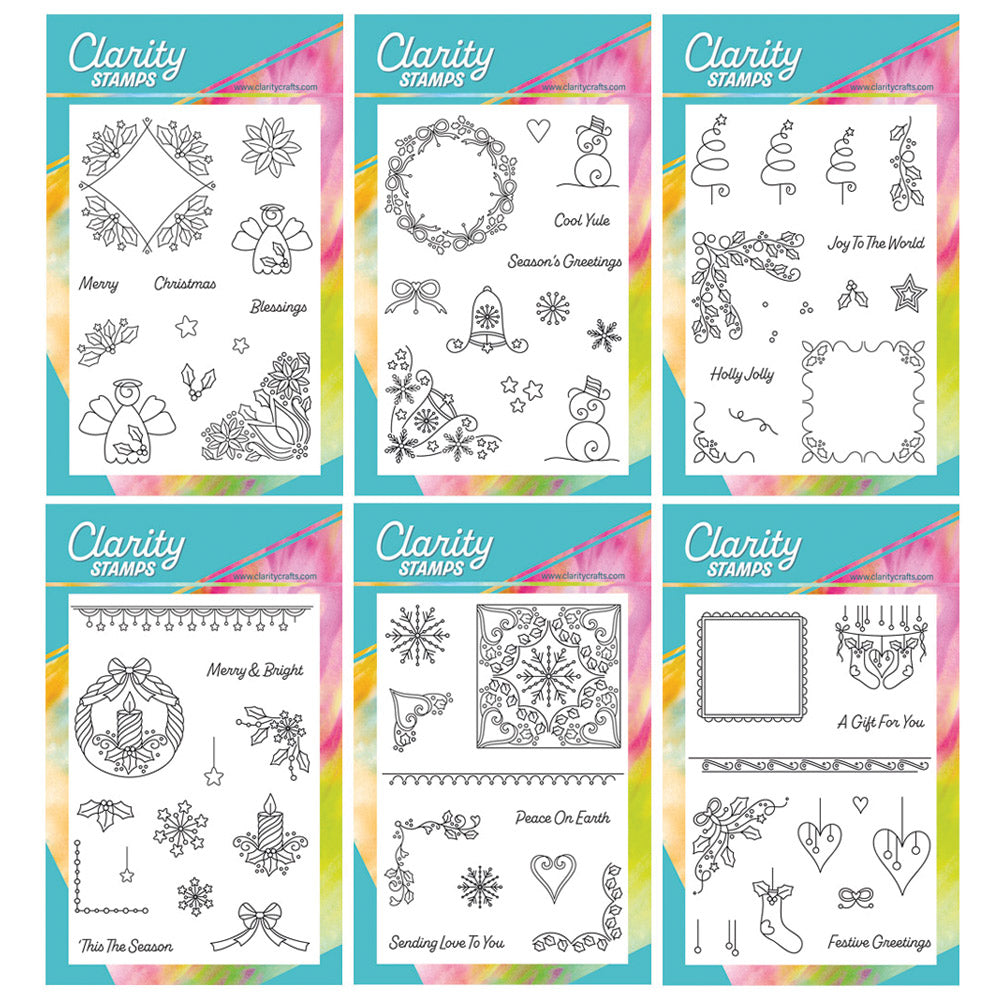 Tina's Christmas Elements A6 Stamp Collection – Claritystamp