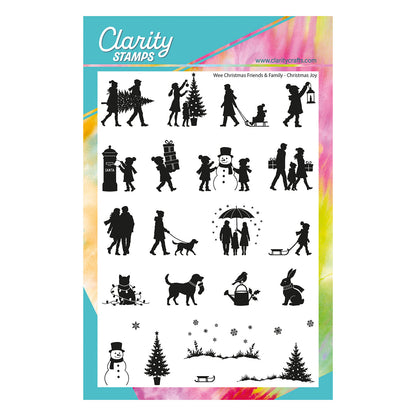 Wee Christmas Friends & Family Silhouettes Christmas Joy A5 clear stamp set by Clarity Crafts