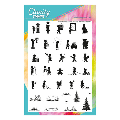Wee Christmas Friends & Family Silhouettes Christmas Wonder A5 clear stamp set by Clarity Crafts