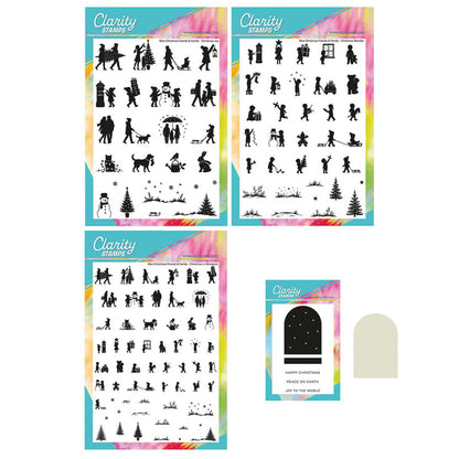 Wee Christmas Friends & Family Silhouettes A5 & A7 clear stamp collection by Clarity Crafts
