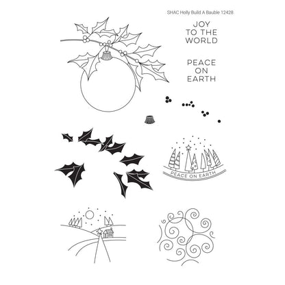SHAC Holly Build a Bauble A5 Stamp & Mask Set