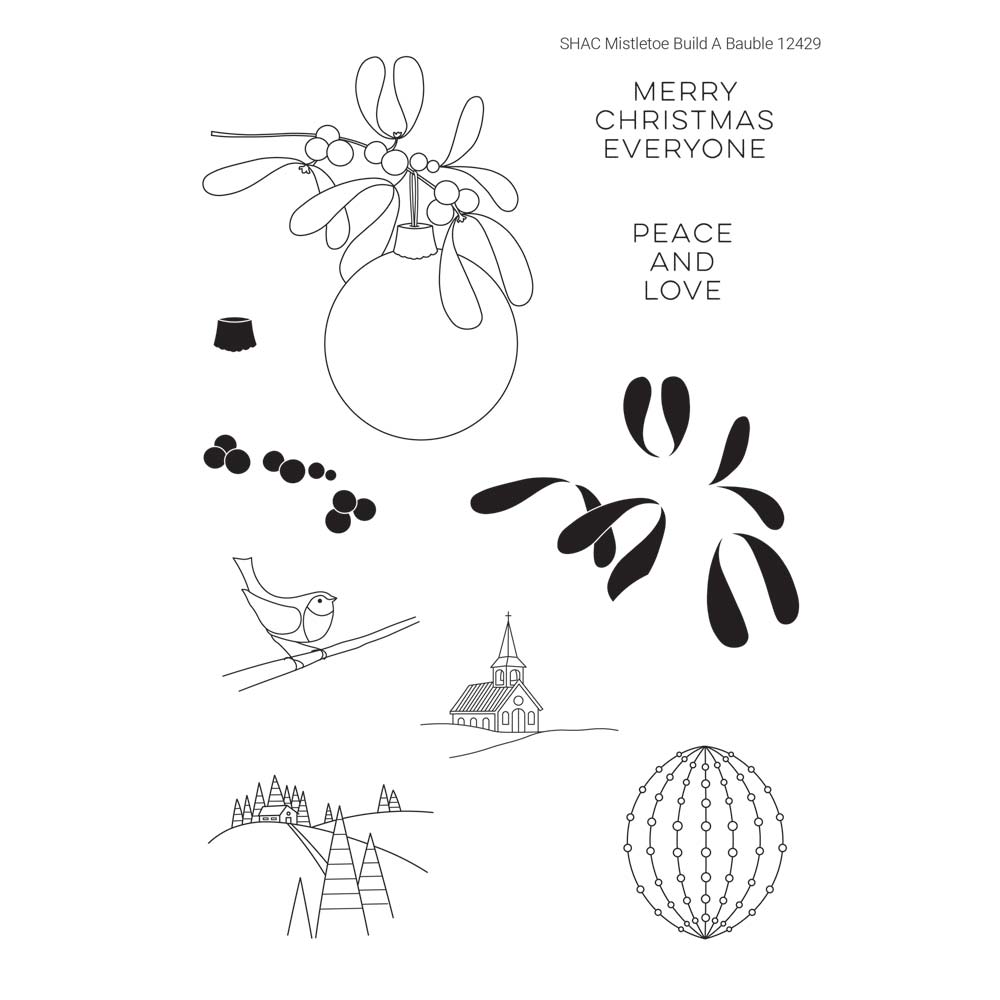 SHAC Mistletoe Build a Bauble A5 Stamp & Mask Set