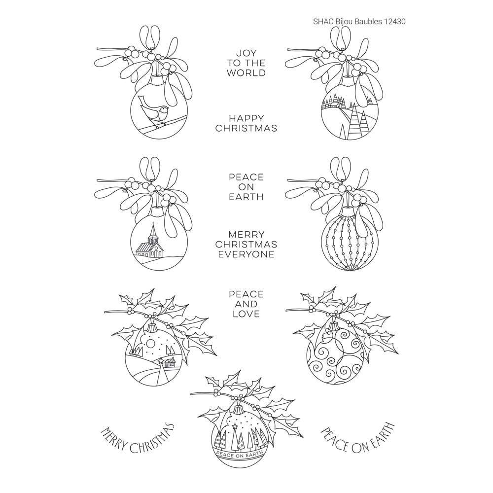 SHAC Bijou Baubles A5 Stamp Set