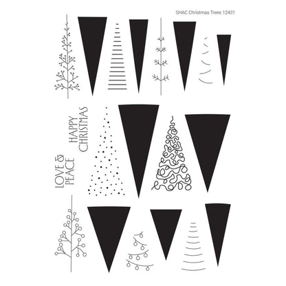 SHAC Christmas Trees A5 Stamp & Mask Set