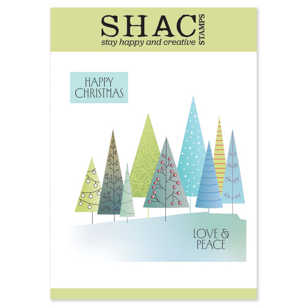 SHAC Christmas Trees A5 Stamp & Mask Set