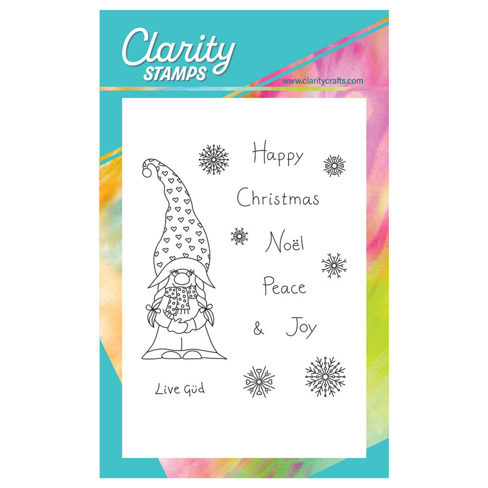 Barbara's Christmas Güd Gnome & Sentiments A6 Square Stamp & Mask Set