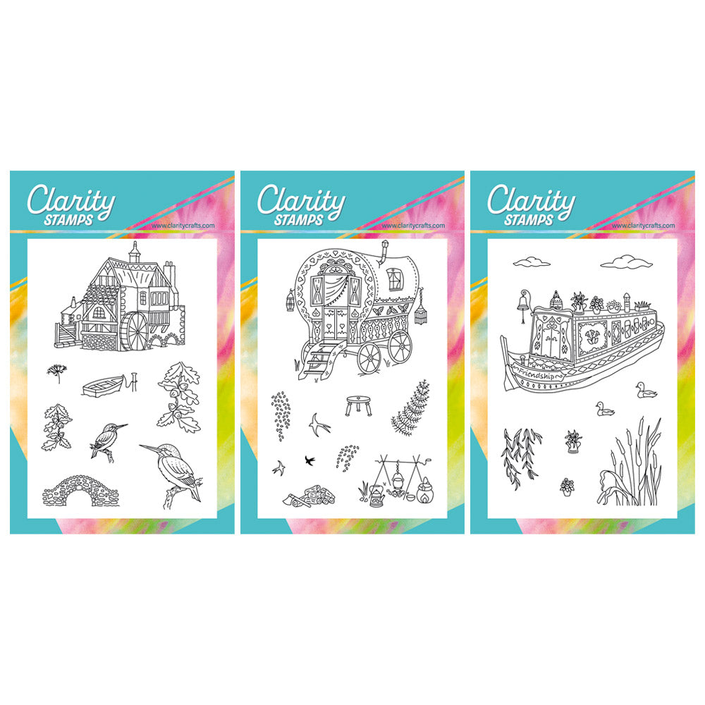 Linda's Country Scene Elements A6 Stamp Trio