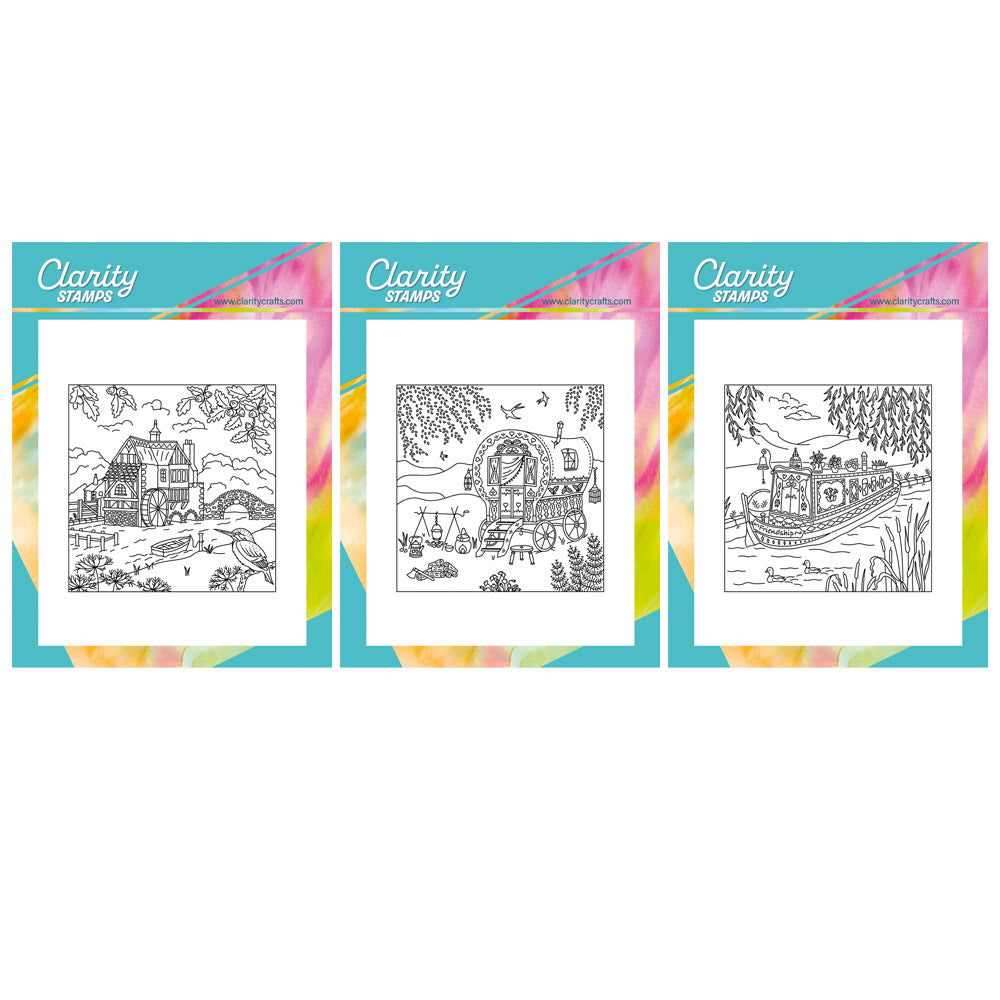 Linda's Country Scenes A6 Square Stamp Trio