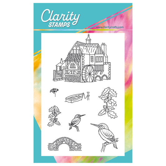 Linda's The Old Water Mill & Elements A6 Stamp Set