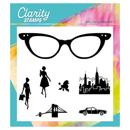 Ladies Glasses A5 Square Stamp & Mask Set