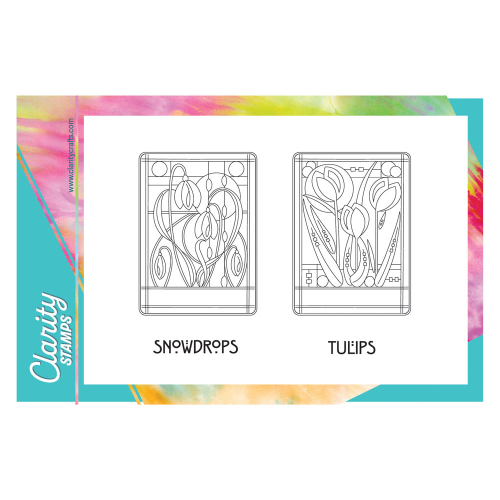 Art Nouveau Snowdrops & Tulips A5 Stamp Set