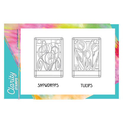 Art Nouveau Snowdrops & Tulips A5 Stamp Set
