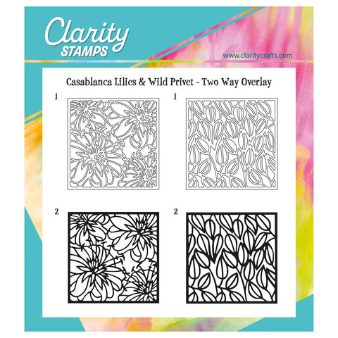 Botanical Casablanca Lilies & Wild Privet - Two-Way Overlay A5 Square Stamp Set