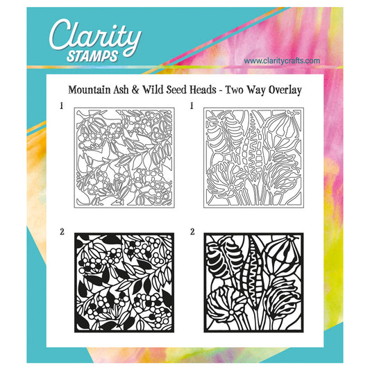 Botanical Mountain Ash & Wild Seed Heads - Two-Way Overlay A5 Square Stamp Set