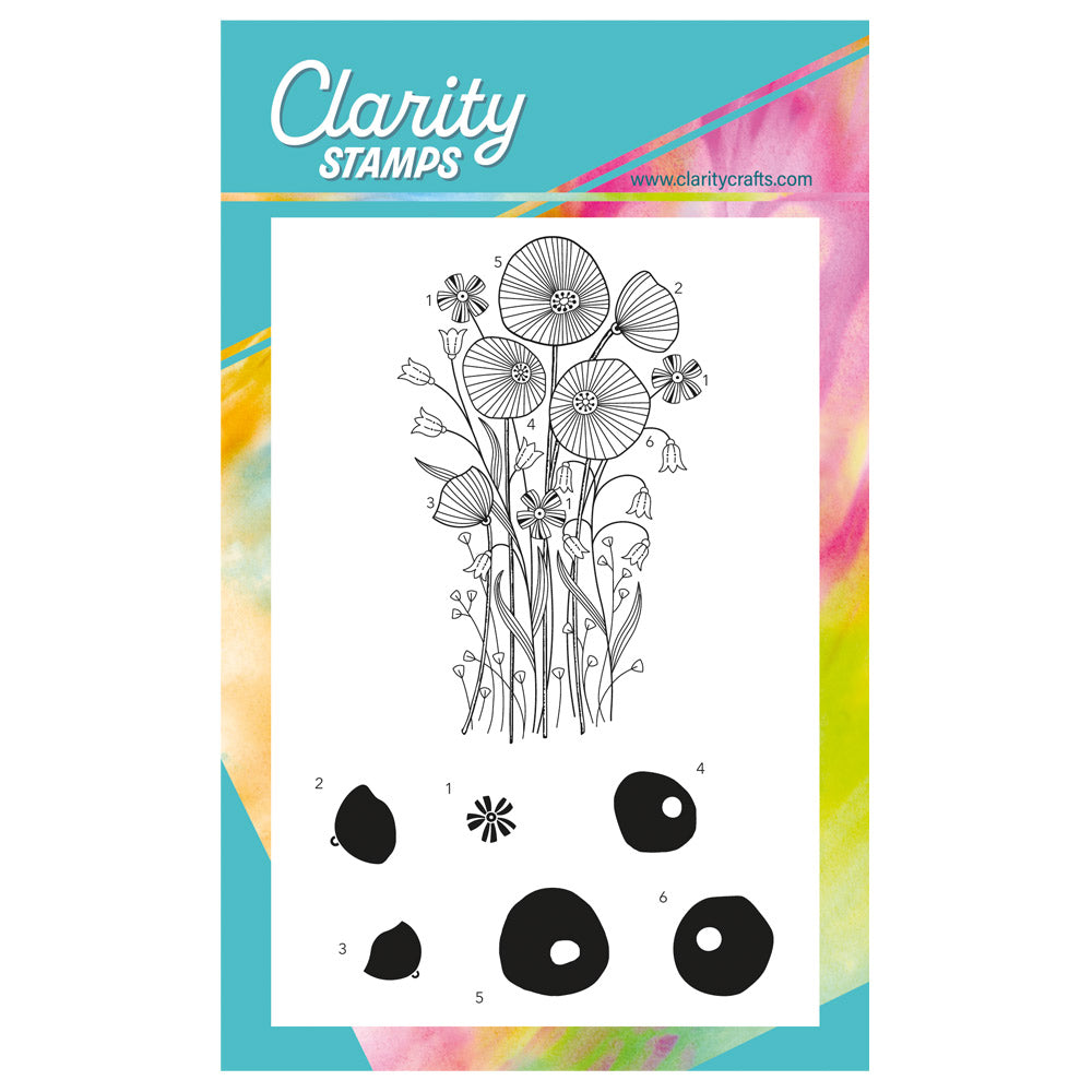 Tina's Poppy Spray A6 Stamp Set