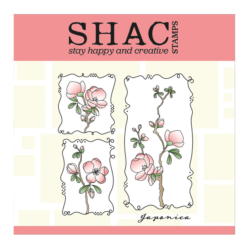 Barbara's SHAC Japonica Floral Panels A5 Square Stamp & Mask Set ...
