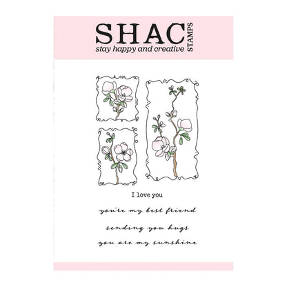 Barbara's SHAC Japonica Floral Panels A6 Square Stamp Set