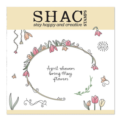 Barbara's SHAC Tulips & Snowdrops Framer A5 Square Stamp Set