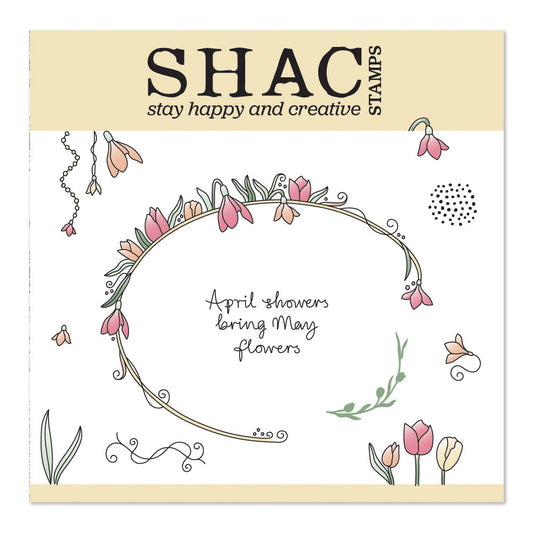 Barbara's SHAC Tulips & Snowdrops Framer A5 Square Stamp Set