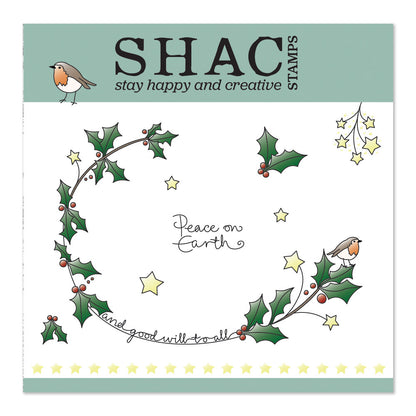 Barbara's SHAC Holly Framer A5 Square Stamp Set