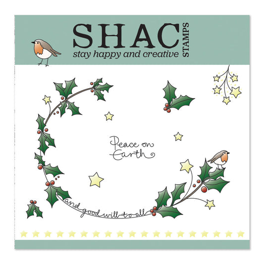 Barbara's SHAC Holly Framer A5 Square Stamp Set