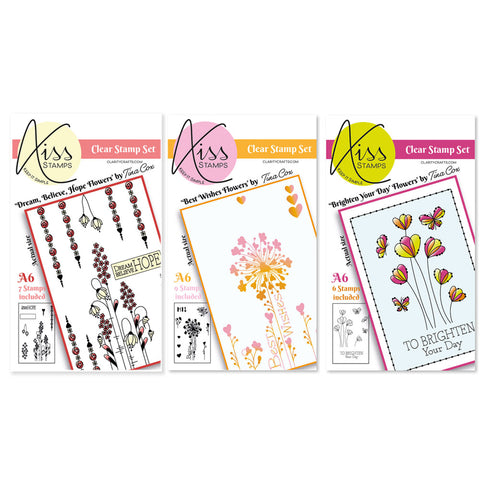 KISS by Clarity - Tina's Flower Bouquets A6 Stamp Collection