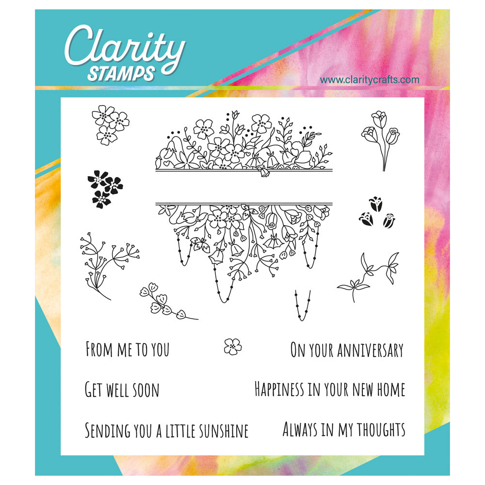 Jazz's From Me to You - Floral Panels A5 Square Stamp Set