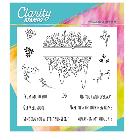 Jazz's From Me to You - Floral Panels A5 Square Stamp Set