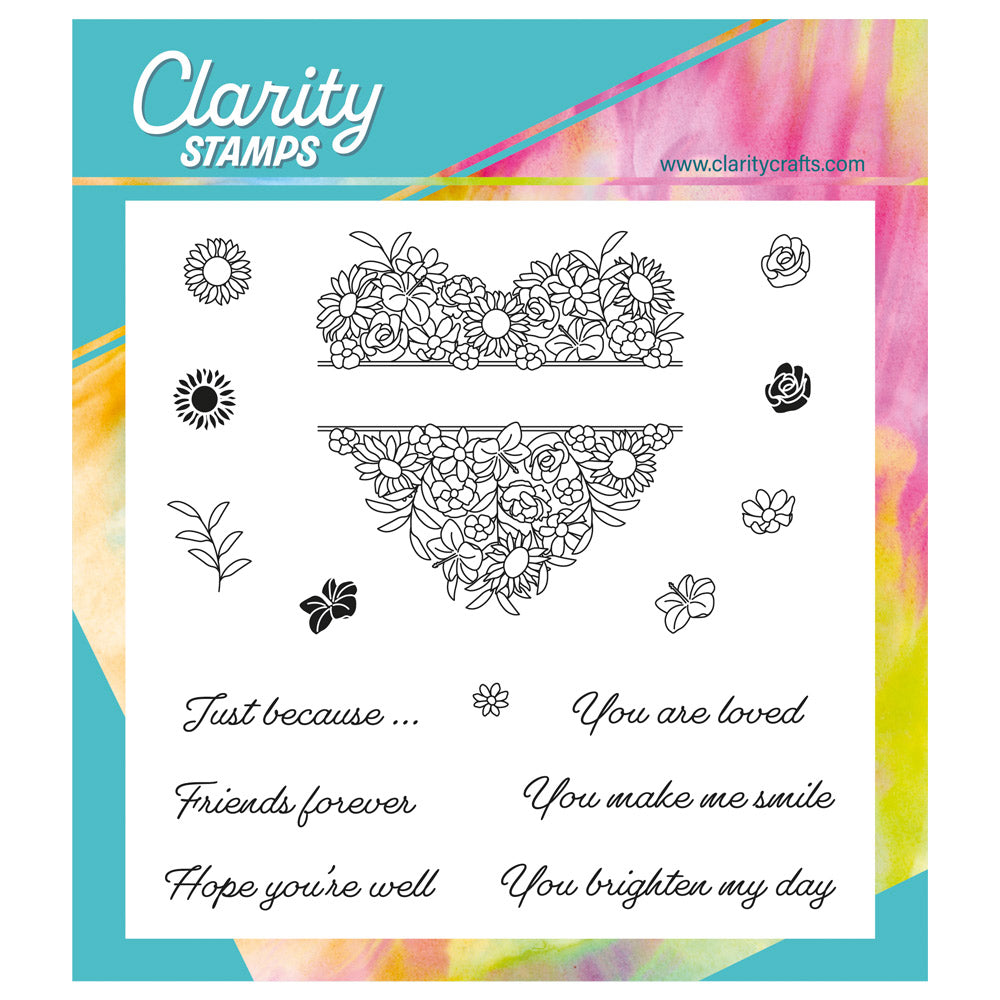 Jazz's Just Because - Floral Panels A5 Square Stamp Set