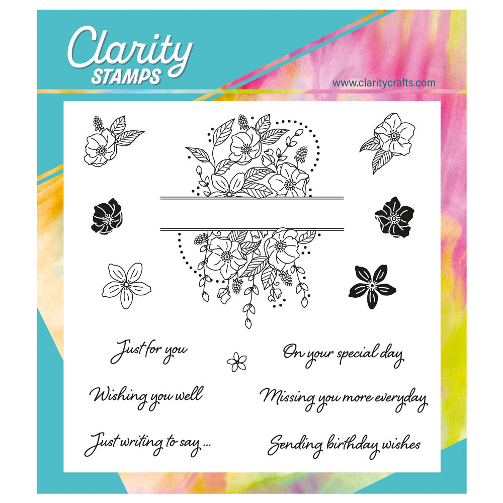 Jazz's Just for You - Floral Panels A5 Square Stamp Set