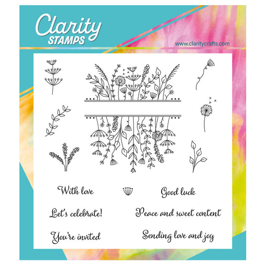 Jazz's With Love - Floral Panels A5 Square Stamp Set