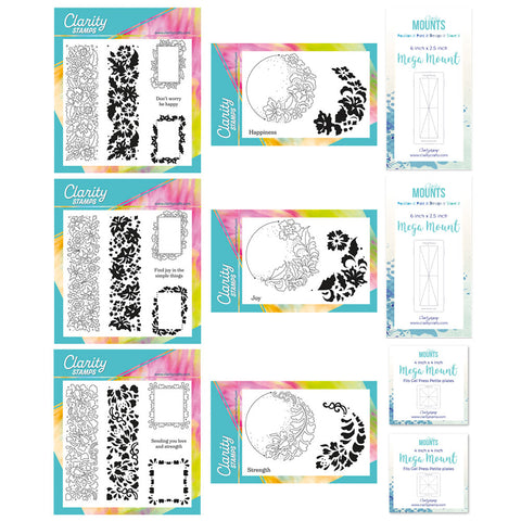 Barbara's Japanese Floral Crescents & Panels - Two Way Overlay A5 Square & A6 Stamp & Mega Mount Collection