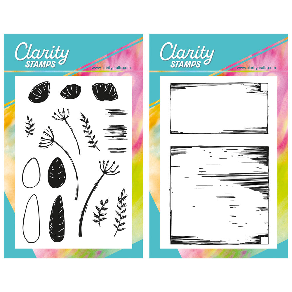 Linocut - Allium + Landscape Backdrop - A6 Stamp Set