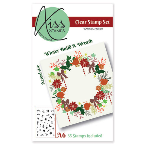 KISS by Clarity - Build a Wreath - Winter A6 Stamp Set