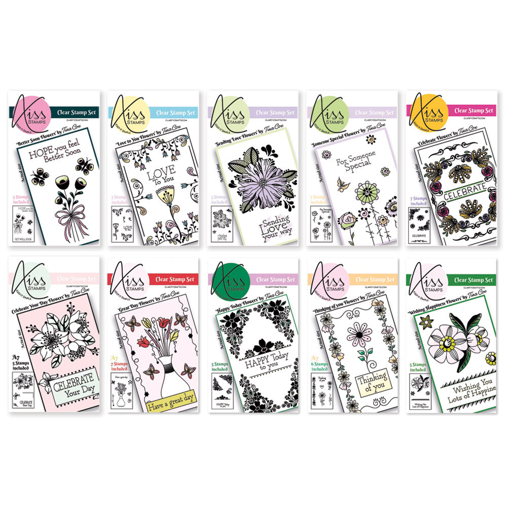 KISS by Clarity - Tina's Flowers A7 Stamp Collection